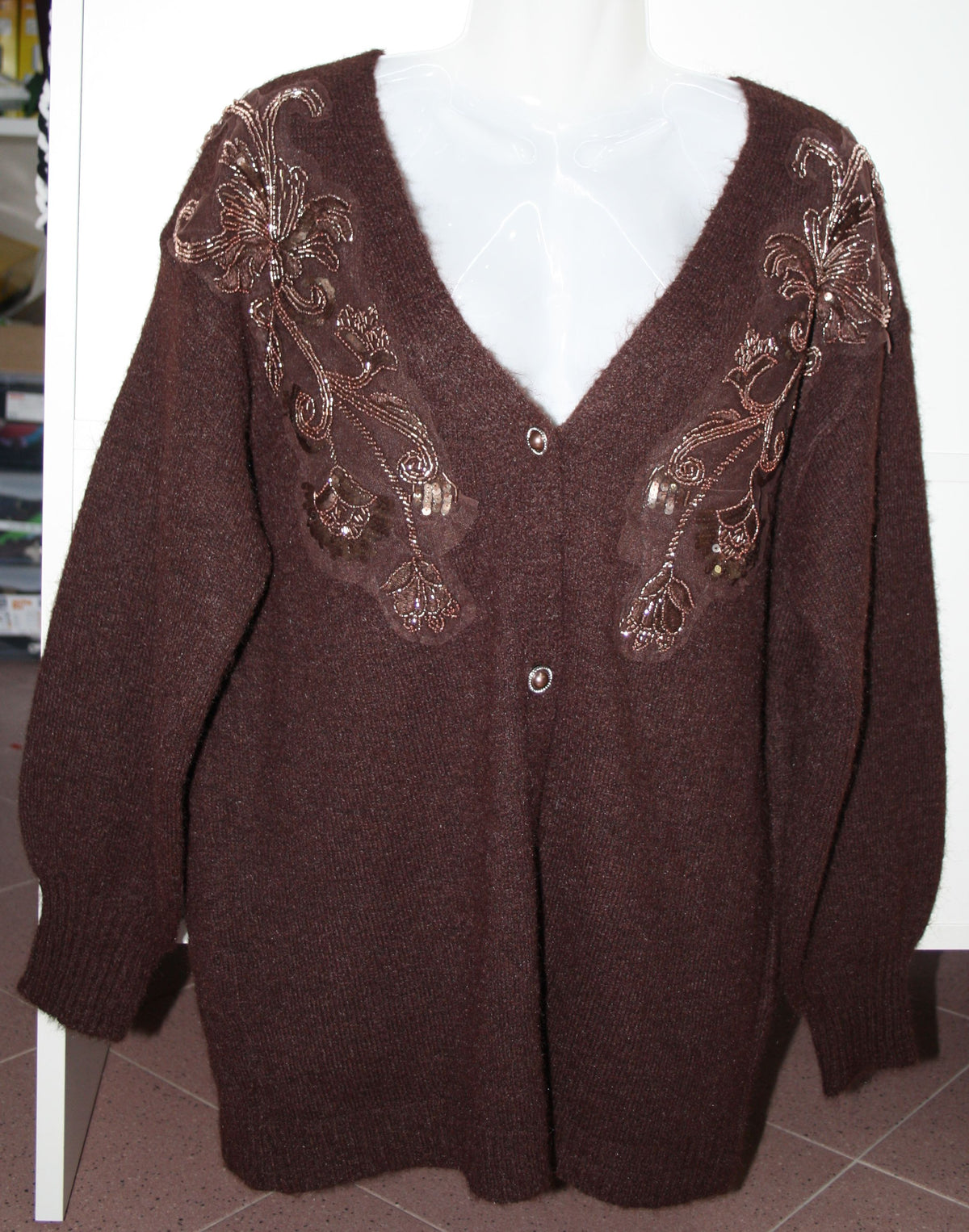LA BOUTIQUE MAXI CARDIGAN PAILLETTES
