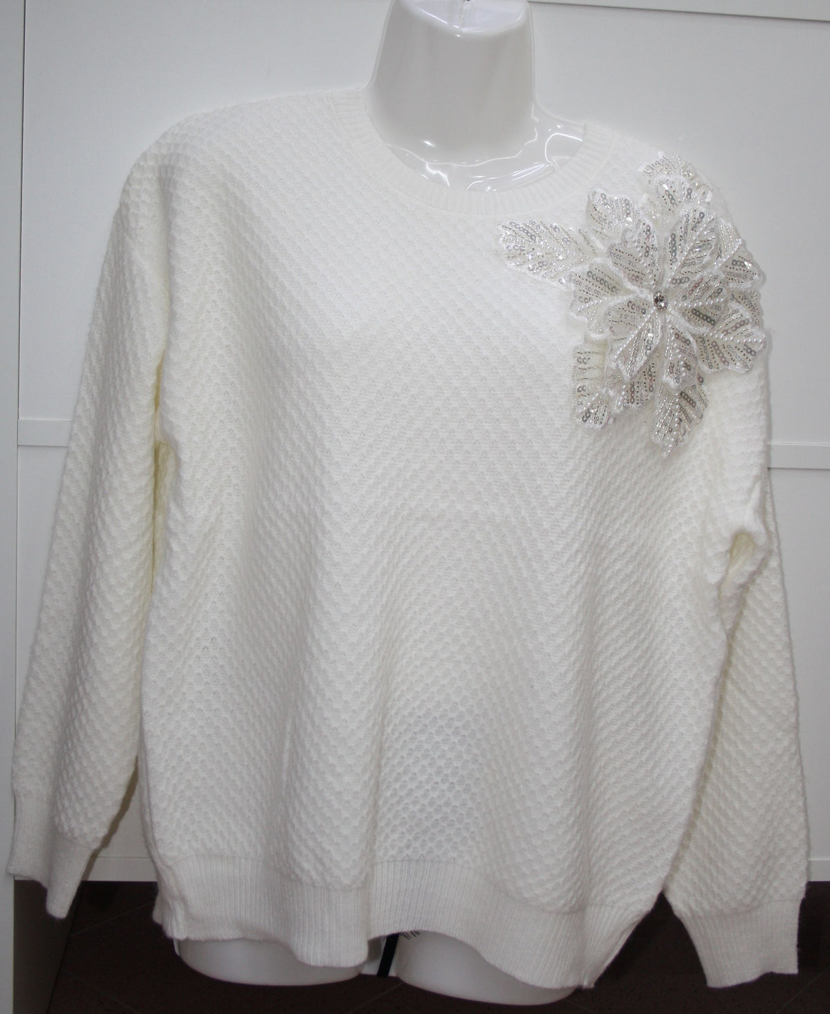 LA BOUTIQUE MAGLIA FIORE SPALLA