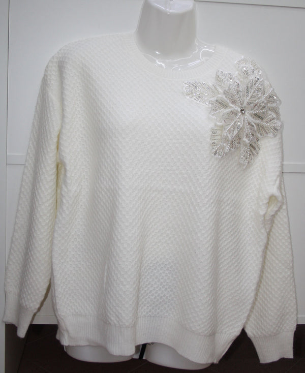 LA BOUTIQUE MAGLIA FIORE SPALLA