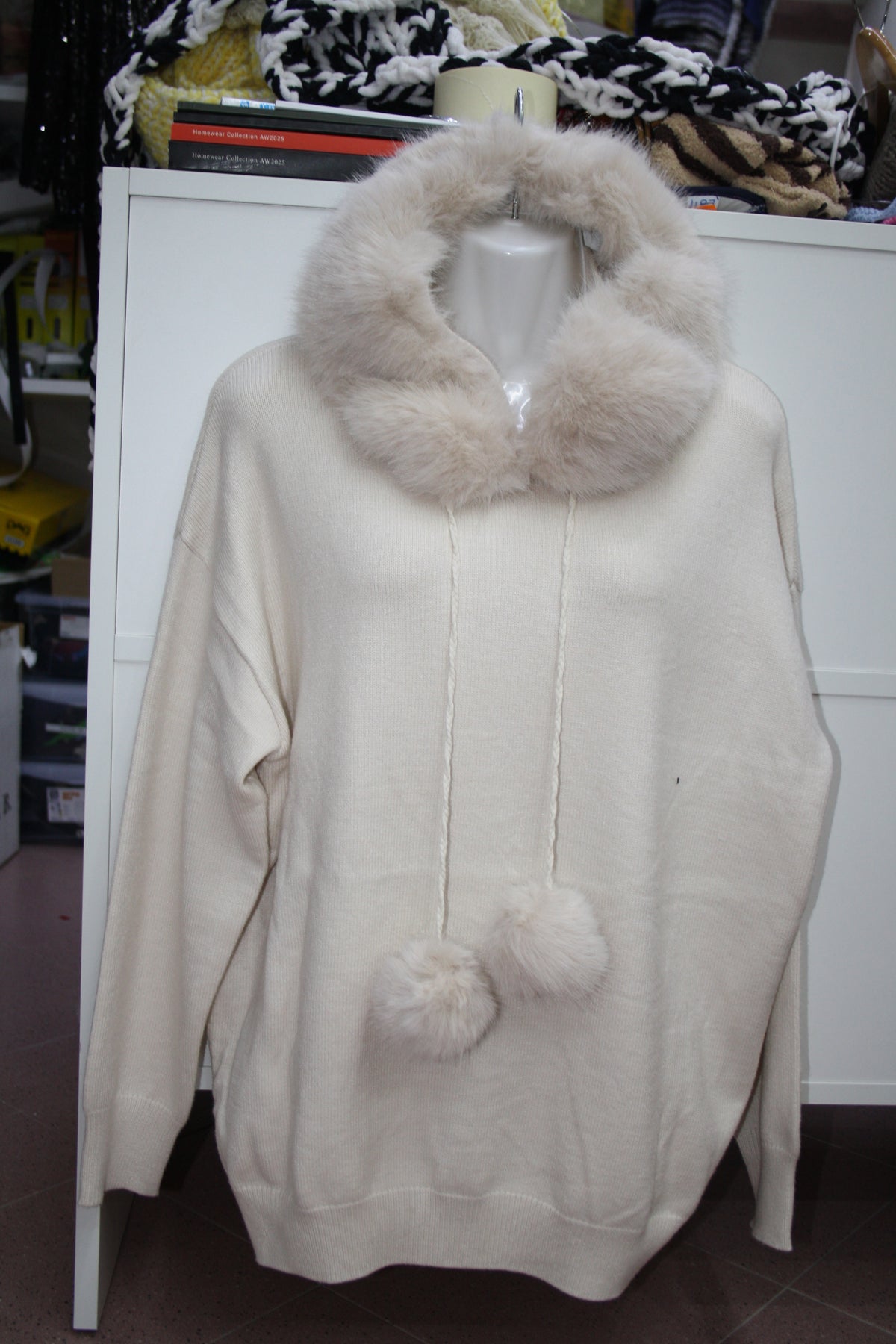 LA BOUTIQUE MAGLIA CAPPUCCIO PELLICCIA