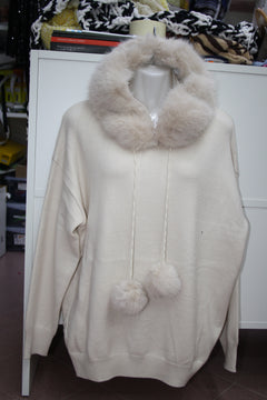 LA BOUTIQUE MAGLIA CAPPUCCIO PELLICCIA