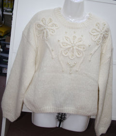 LA BOUTIQUE MAGLIONCINO FIORI E PERLE