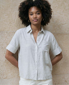 SURKANA CAMICIA MANICHE CORTE CON TASCHINO IN VISCOSA