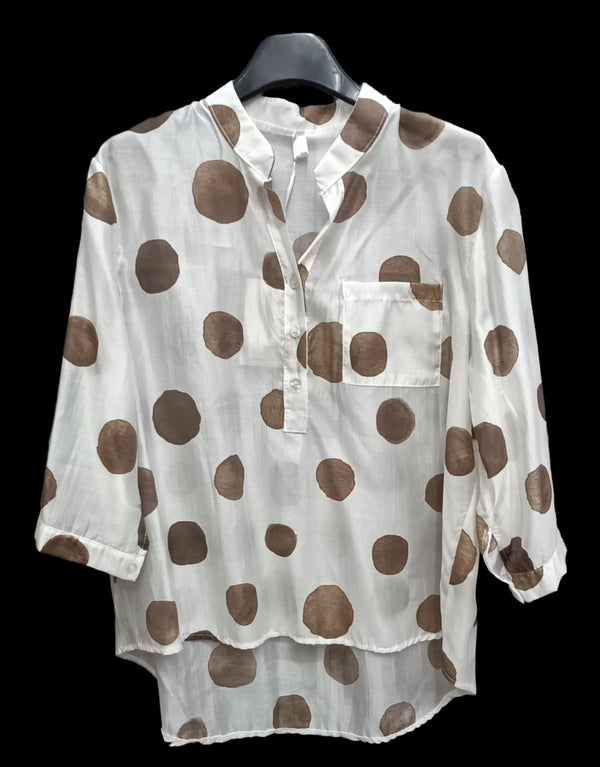 LA BOUTIQUE MAGLIA POIS CON BOTTONI