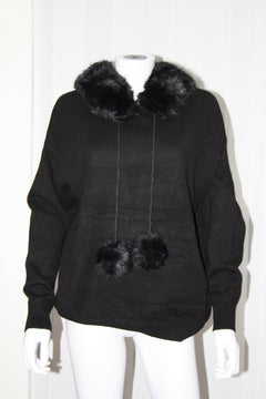 LA BOUTIQUE MAGLIA CAPPUCCIO PELLICCIA
