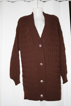 LA BOUTIQUE MAXI CARDIGAN TINTA UNITA
