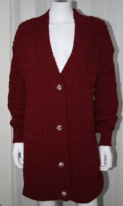 LA BOUTIQUE MAXI CARDIGAN TINTA UNITA