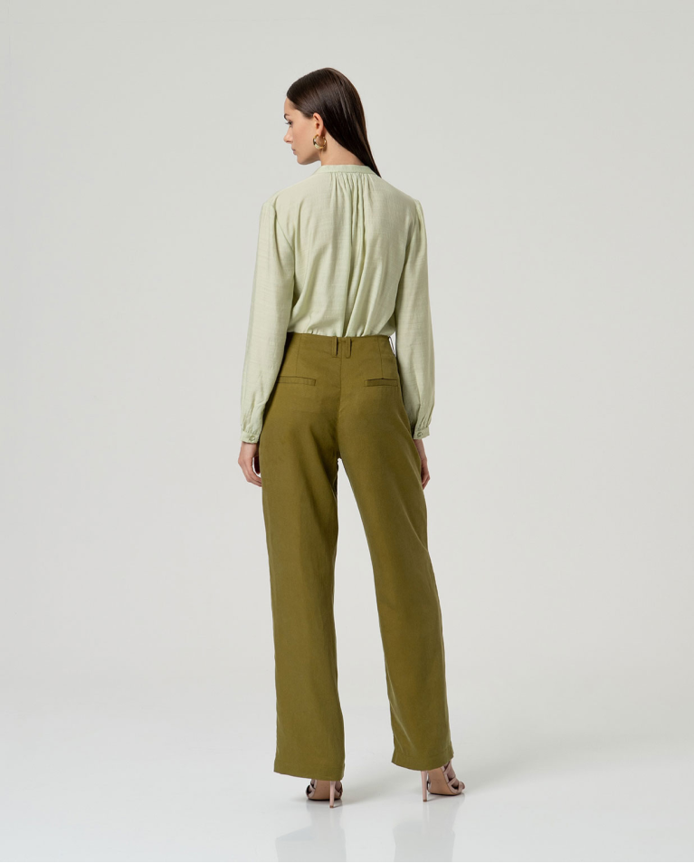 SURKANA PANTALONE IN LYOCELL E LINO