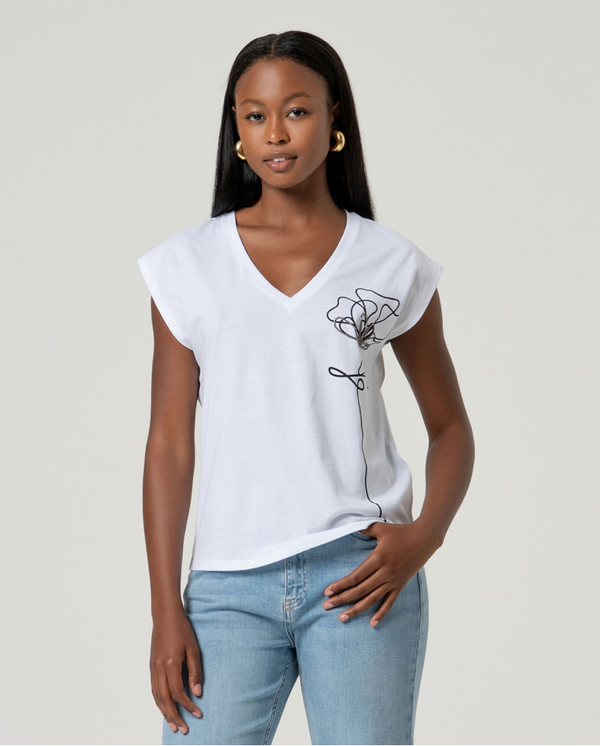 SURKANA T-SHIRT DI COTONE BIANCA