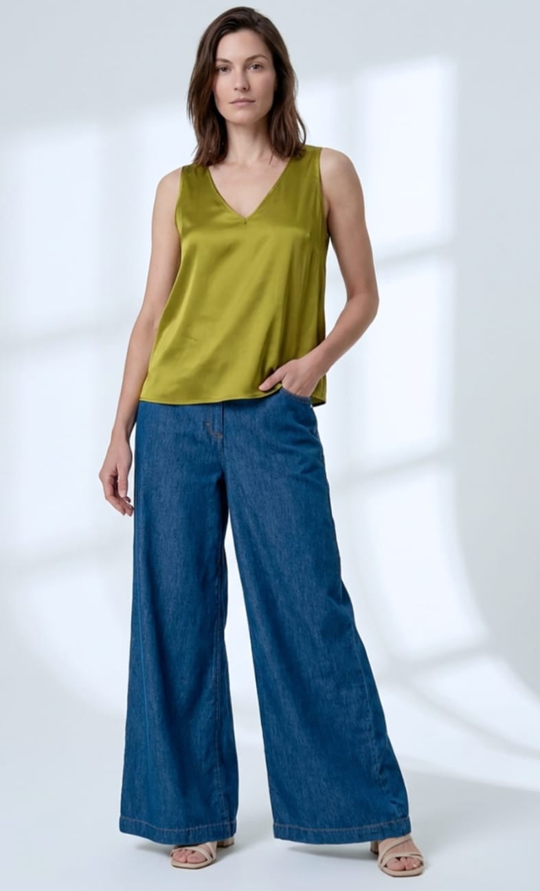 SURKANA JEANS LARGO COTONE LYOCEL