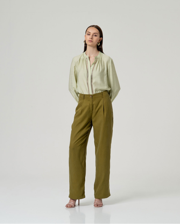 SURKANA PANTALONE IN LYOCELL E LINO