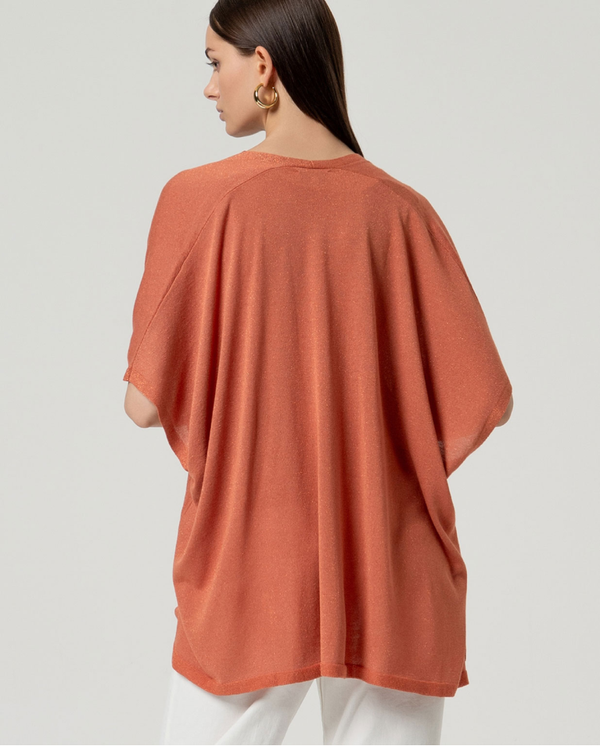 SURKANA PONCHO TAGLIA UNICA IN  VISCOSA E FINITURA IN LUREX